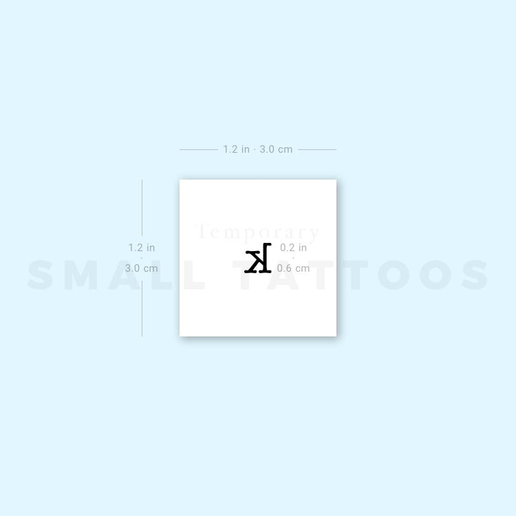 K Lowercase Typewriter Letter Temporary Tattoo (Set of 3)