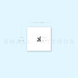 K Lowercase Typewriter Letter Temporary Tattoo (Set of 3)