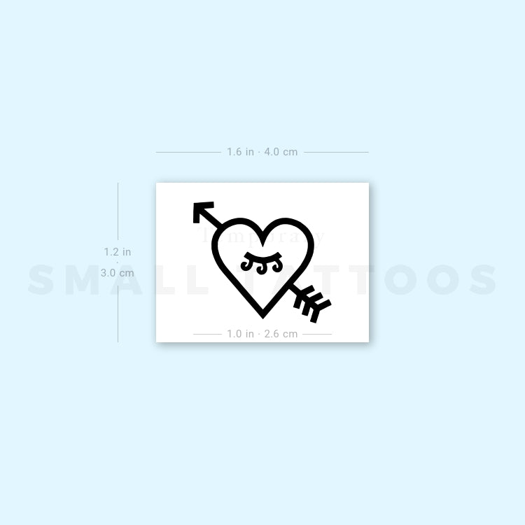 Tatuaje temporal de corazón y flecha de 1991.ink (juego de 3)