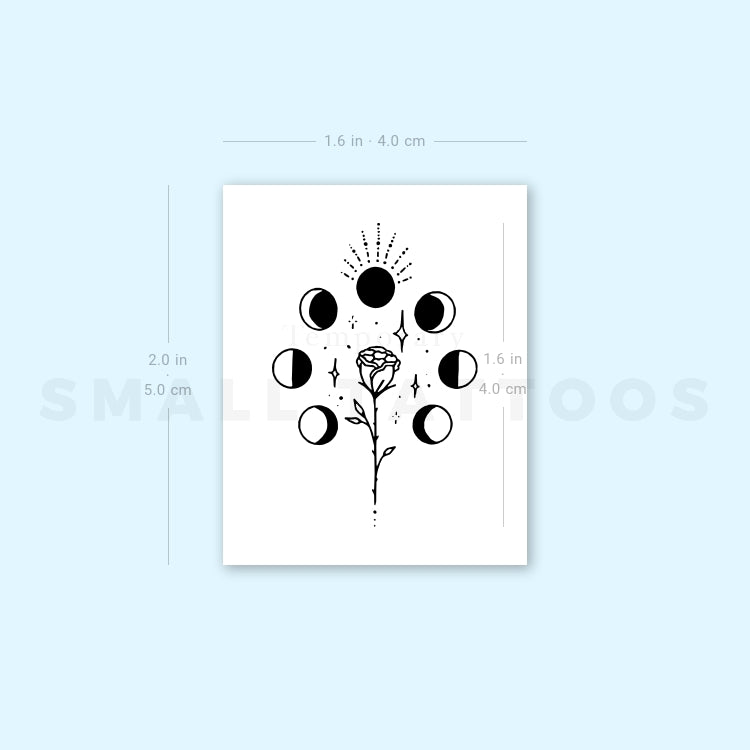 Tatuaje temporal "Fases de rosa" de Tukoi (juego de 3)
