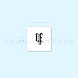 Gothic Style Uppercase P Letter Temporary Tattoo (Set of 3)
