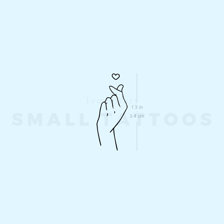 Korean ILY Sign Temporary Tattoo (Set of 3)