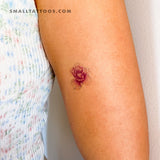 Purple Rose Head Temporary Tattoo by Mini Lau (Set of 3)