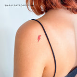 Small Red and Blue Bowie Bolt Temporary Tattoo (Set of 3)