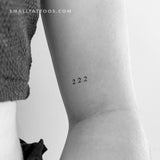 Small 222 Angel Number Temporary Tattoo (Set of 3)