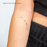 Hawaiian Islands Temporary Tattoo - Set of 3