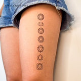 Chakras Temporary Tattoo (Set of 3)