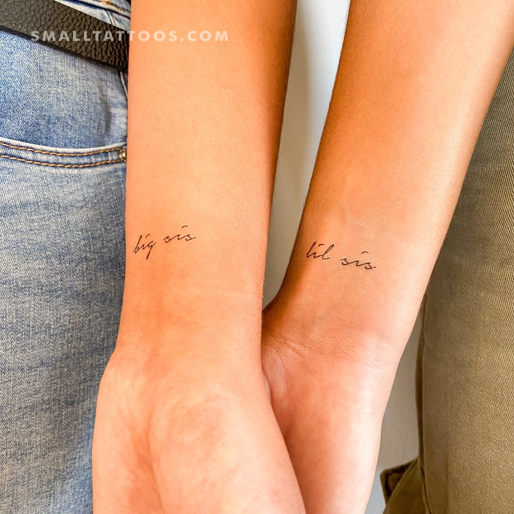 Matching Big Sis and Lil Sis Temporary Tattoo (Set of 3+3)
