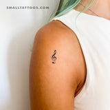 Small Treble Clef Temporary Tattoo (Set of 3)