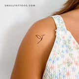 Minimalist Hummingbird (Right) Temporary Tattoo (Set of 3)