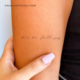 Handwritten Font This Too Shall Pass Temporary Tattoo (Set of 3)