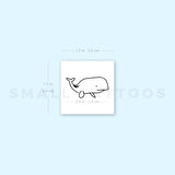 Fine Line Whale Temporary Tattoo (Set of 3)
