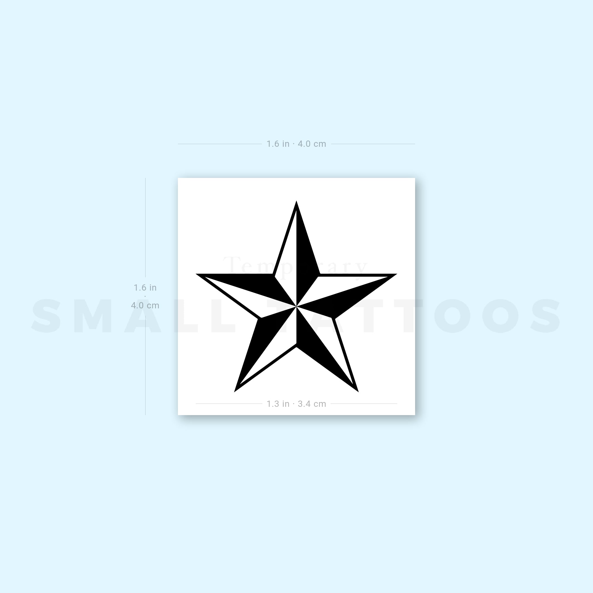 Tatuaje temporal de estrella náutica (juego de 3)