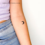 Black Crescent Moon Temporary Tattoo (Set of 3)