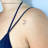 Crescent Moon Outline Temporary Tattoo (Set of 3)