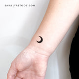 Black Crescent Moon Temporary Tattoo (Set of 3)