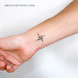 Minimalist Compass Temporary Tattoo (Set of 3)