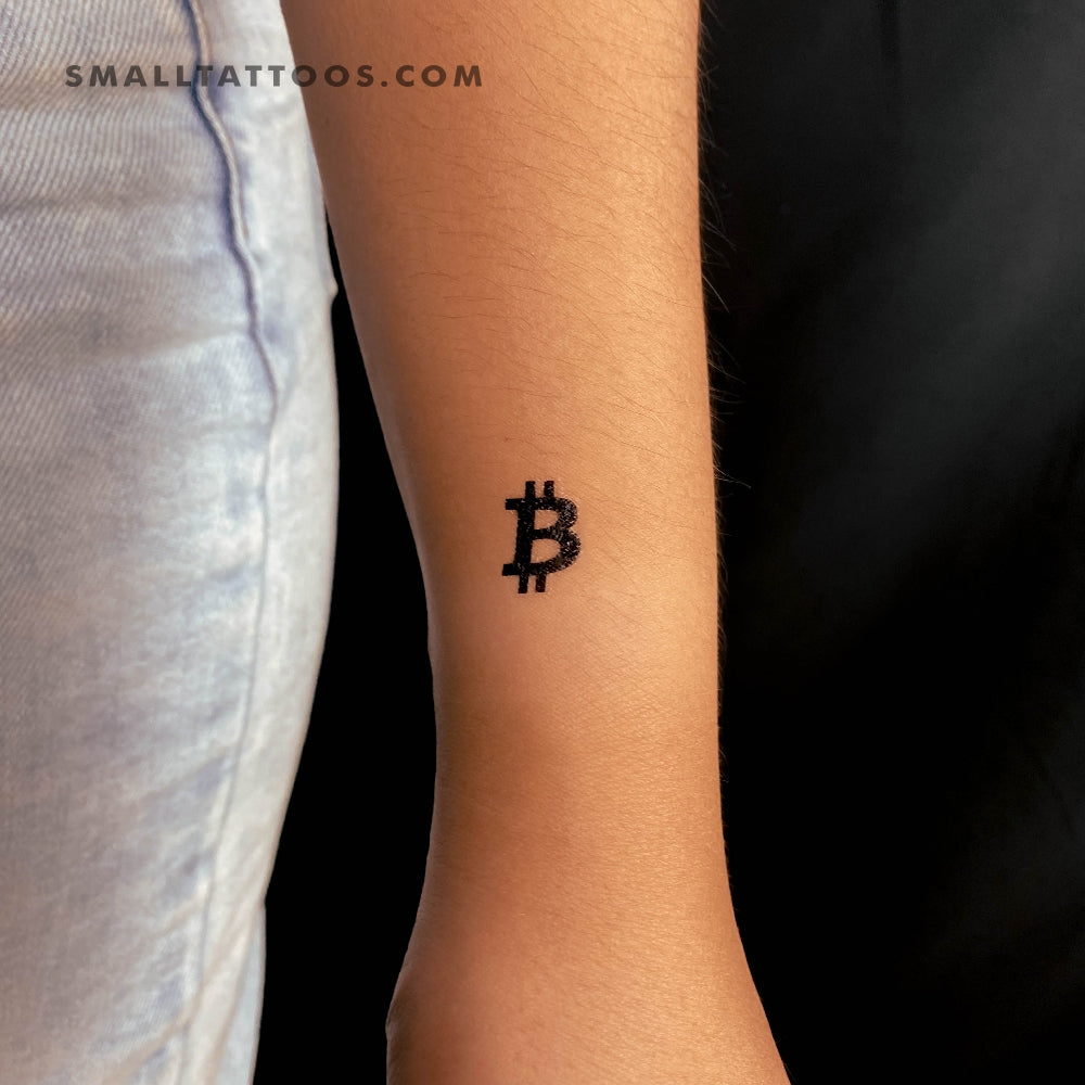 Tatuaje temporal del símbolo de Bitcoin (juego de 3)