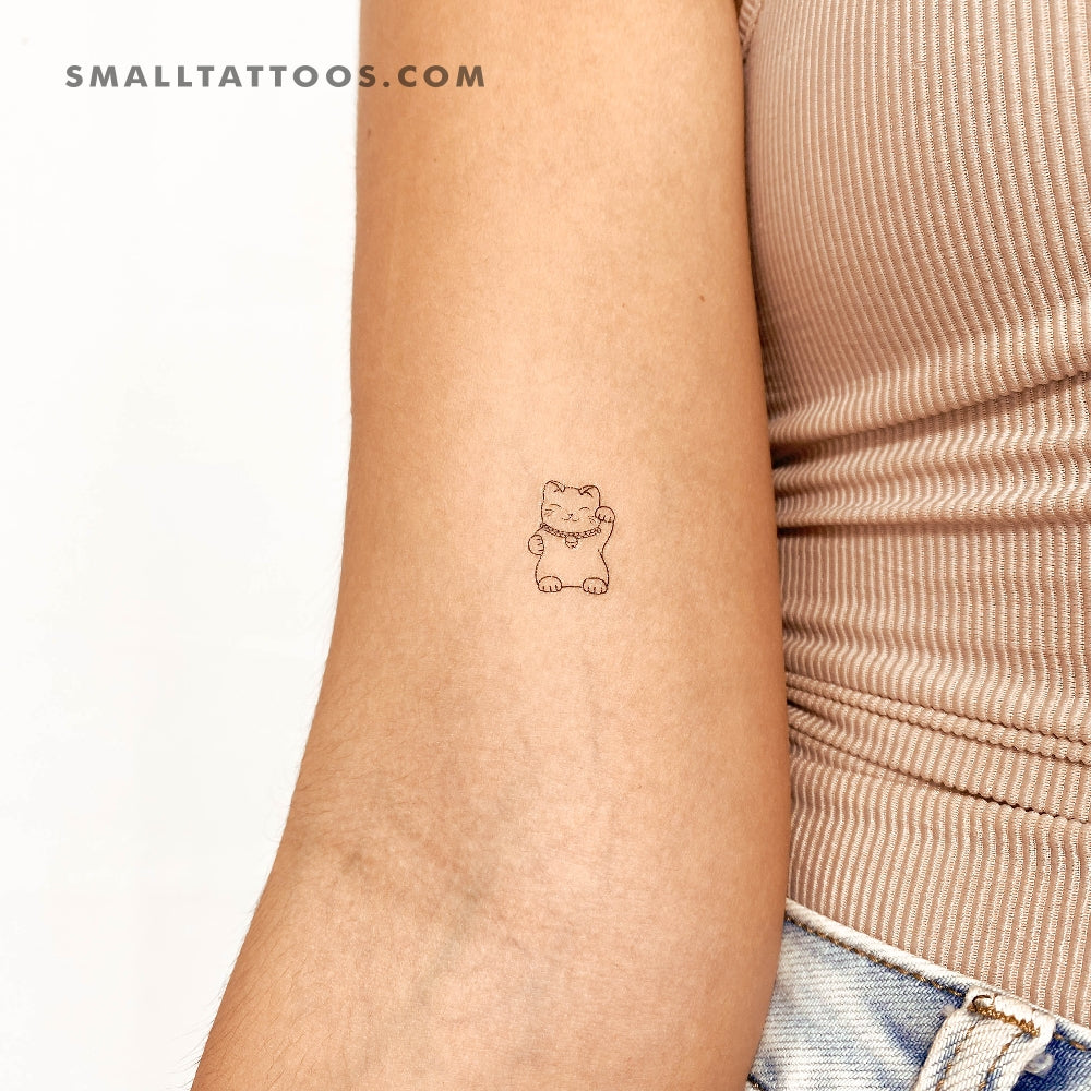 Maneki-Neko Temporary Tattoo (Set of 3)