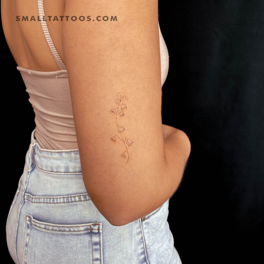 Fine Line Lily Of The Valley Temporary Tattoo (Set of 3)