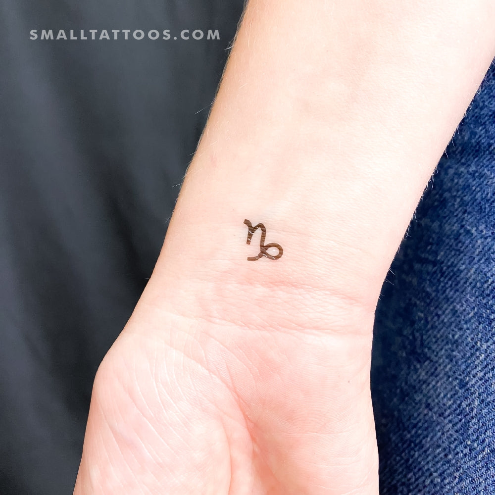 Tatuaje temporal del símbolo del zodiaco Capricornio (juego de 3)