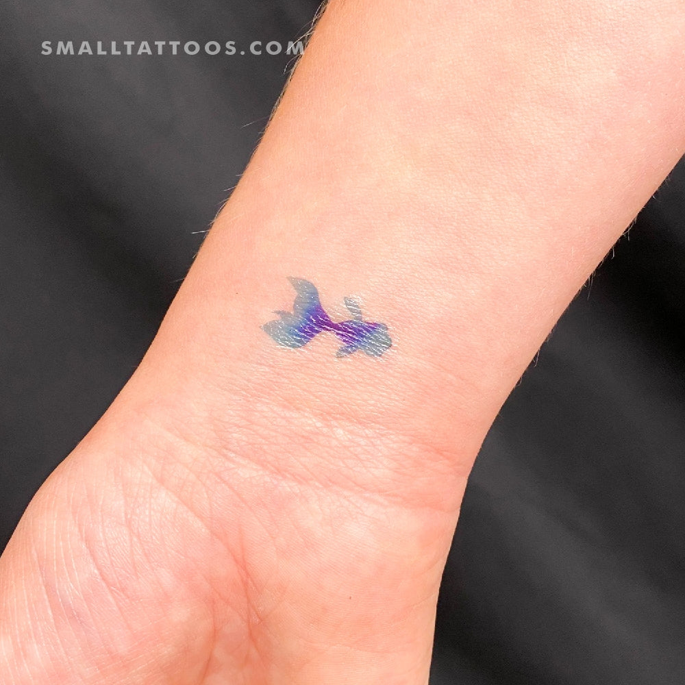 Blue Betta Fish Temporary Tattoo by Zihee (Set of 3)