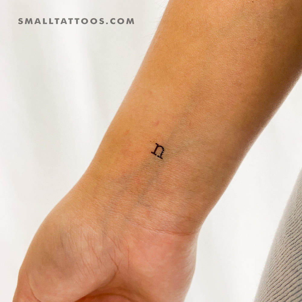 N Lowercase Typewriter Letter Temporary Tattoo (Set of 3)
