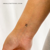 N Lowercase Typewriter Letter Temporary Tattoo (Set of 3)