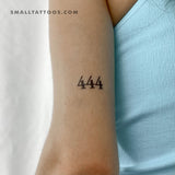 444 Angel Number Temporary Tattoo (Set of 3)