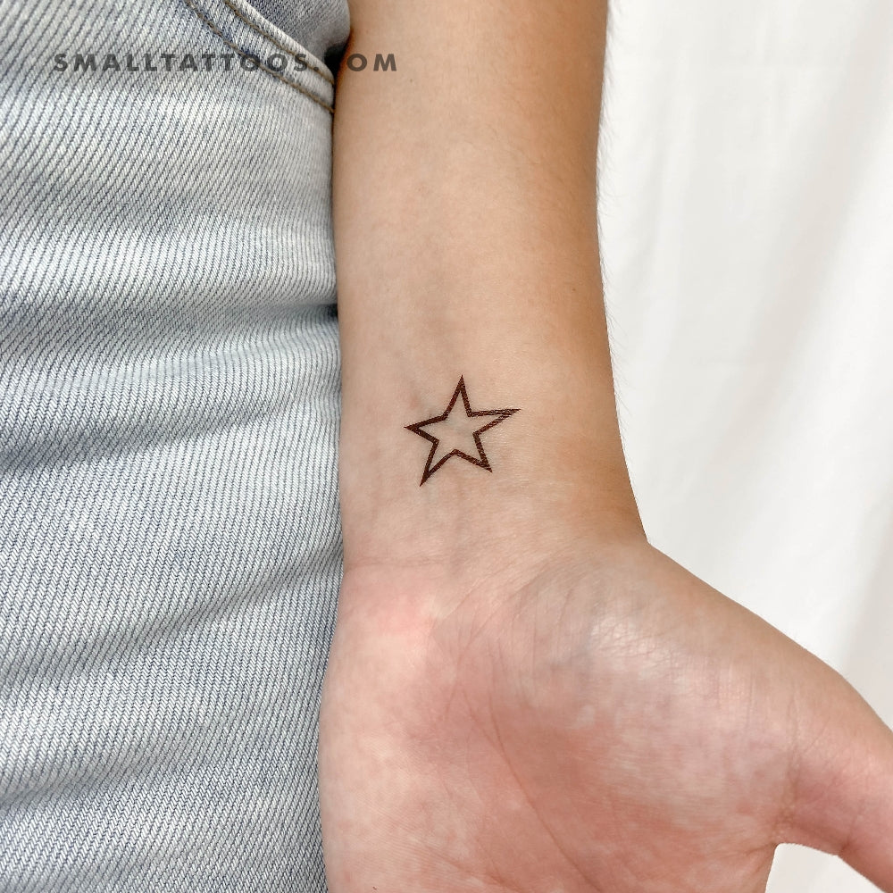 Tatuaje temporal de contorno de estrella (juego de 3)