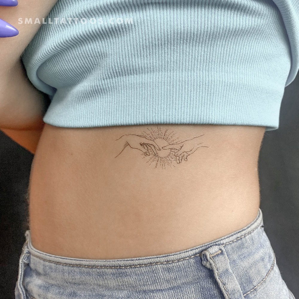 The Creation Hands and Sun Temporary Tattoo - Set of 3