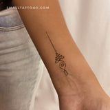 Fine Line Unalome Temporary Tattoo - Set of 3
