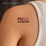 Fuck Cancer Temporary Tattoo - Set of 3