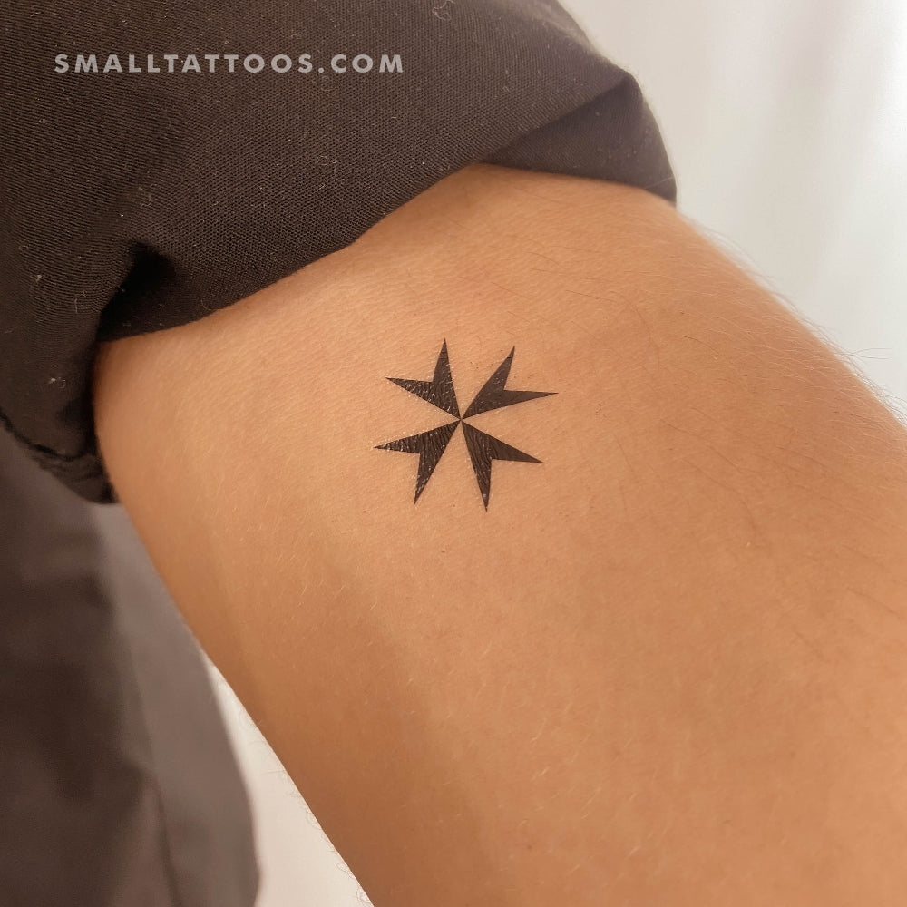 Tatuaje temporal de cruz de Malta - Juego de 3