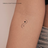 Minimalist Yin Yang Temporary Tattoo (Set of 3)