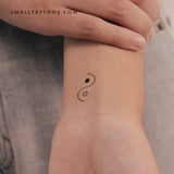 Minimalist Yin Yang Temporary Tattoo (Set of 3)