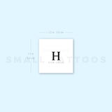 H Uppercase Serif Letter Temporary Tattoo (Set of 3)
