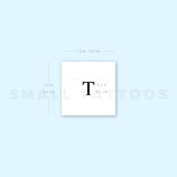T Uppercase Serif Letter Temporary Tattoo (Set of 3)