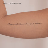 Never A Failure Always a Lesson Temporary Tattoo (Set of 3)