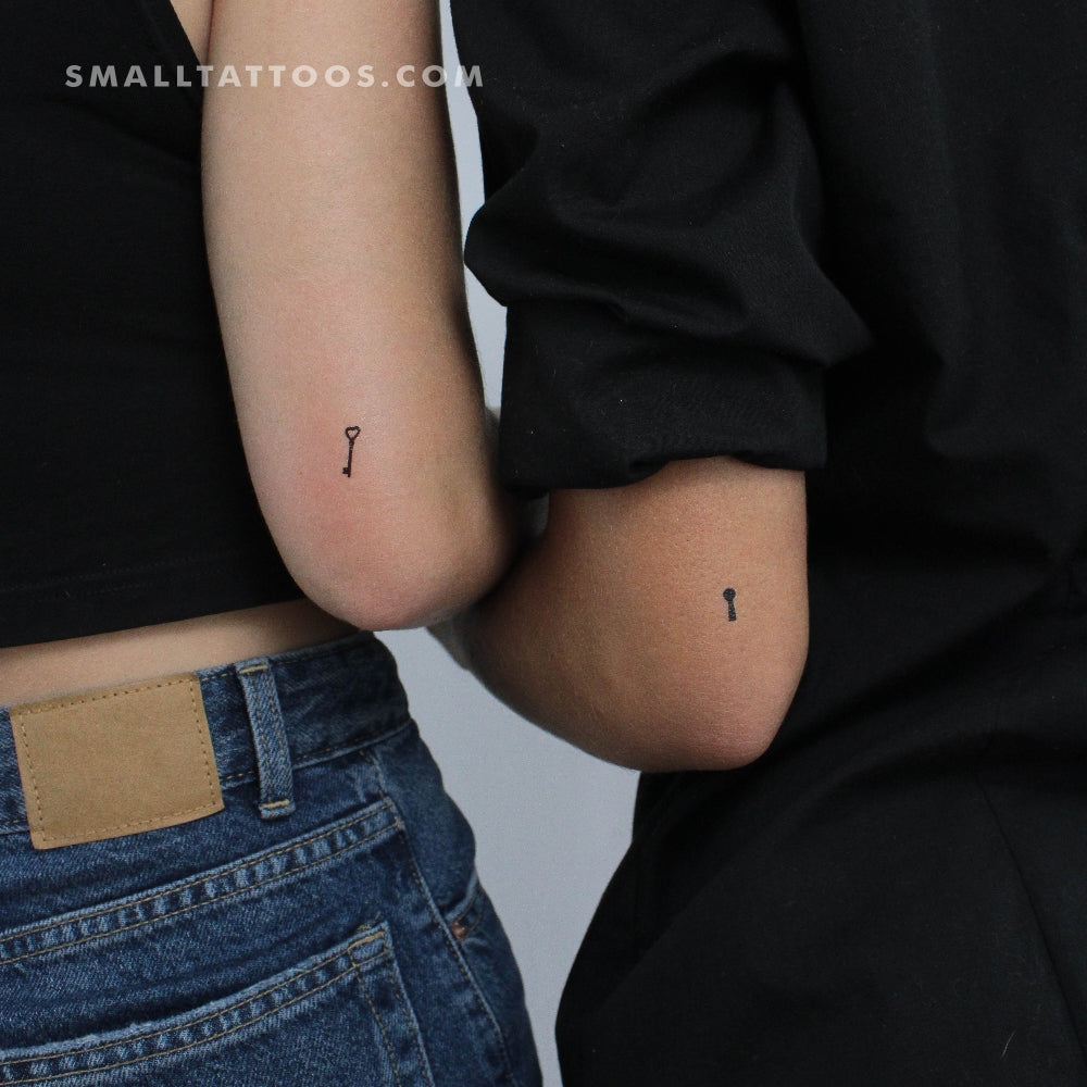 Tatuaje temporal de llave y ojo de cerradura a juego (juego de 3)