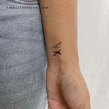 Paper Plane and Airplane Shadow Temporary Tattoo (Set of 3)