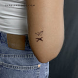 Paper Plane and Airplane Shadow Temporary Tattoo (Set of 3)
