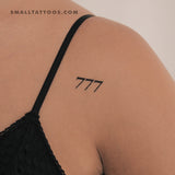777 Angel Number Temporary Tattoo (Set of 3)