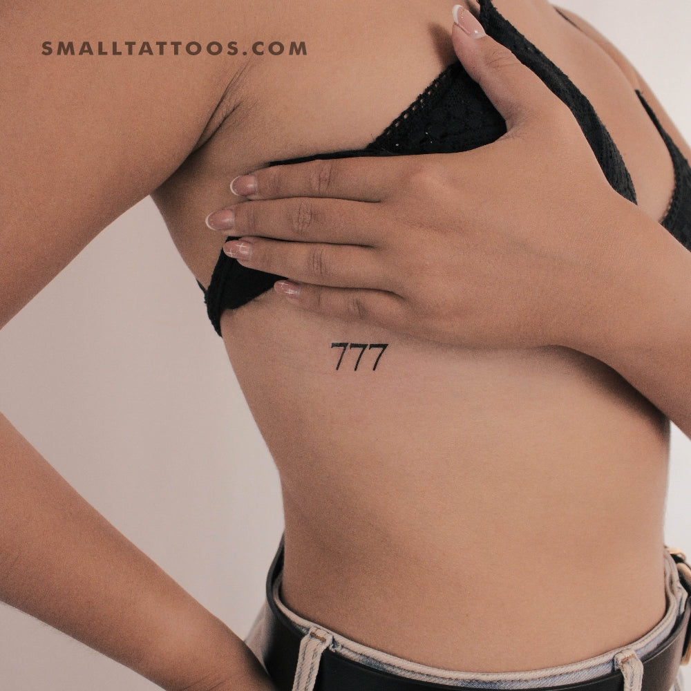 777 Angel Number Temporary Tattoo (Set of 3)
