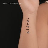 'Alive.' Temporary Tattoo (Set of 3)