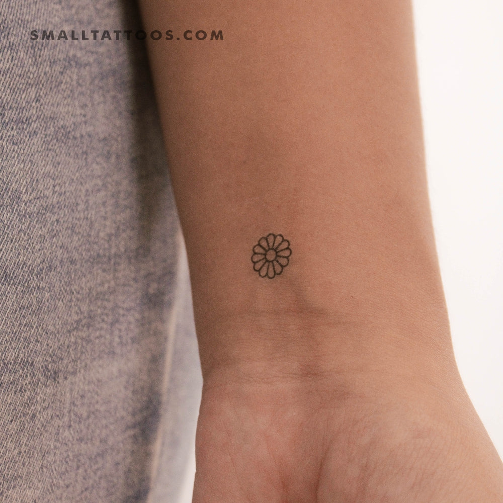 Tatuaje temporal minimalista de margarita (juego de 3)