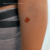 Red Maple Leaf Temporary Tattoo - Set of 3