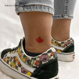 Red Maple Leaf Temporary Tattoo - Set of 3