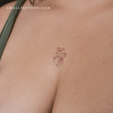 Red Ink Anatomical Heart Outline Temporary Tattoo (Set of 3)
