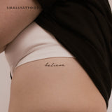 'Believe' Temporary Tattoo (Set of 3)